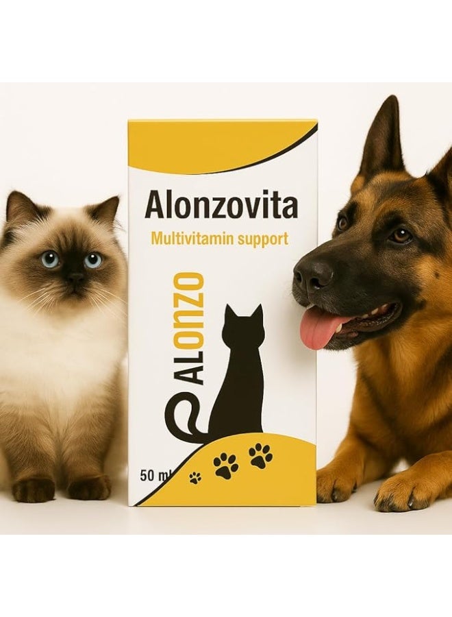 ألونزو ألونزوفيتا مكمل غذائي متعدد الفيتامينات لدعم المناعة للحيوانات الأليفة 50 مل - Image 2